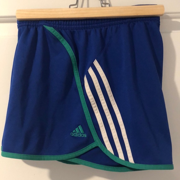 adidas Pants - Adidas Climalite Athletic Shorts - Royal Blue with White and Green Stripes